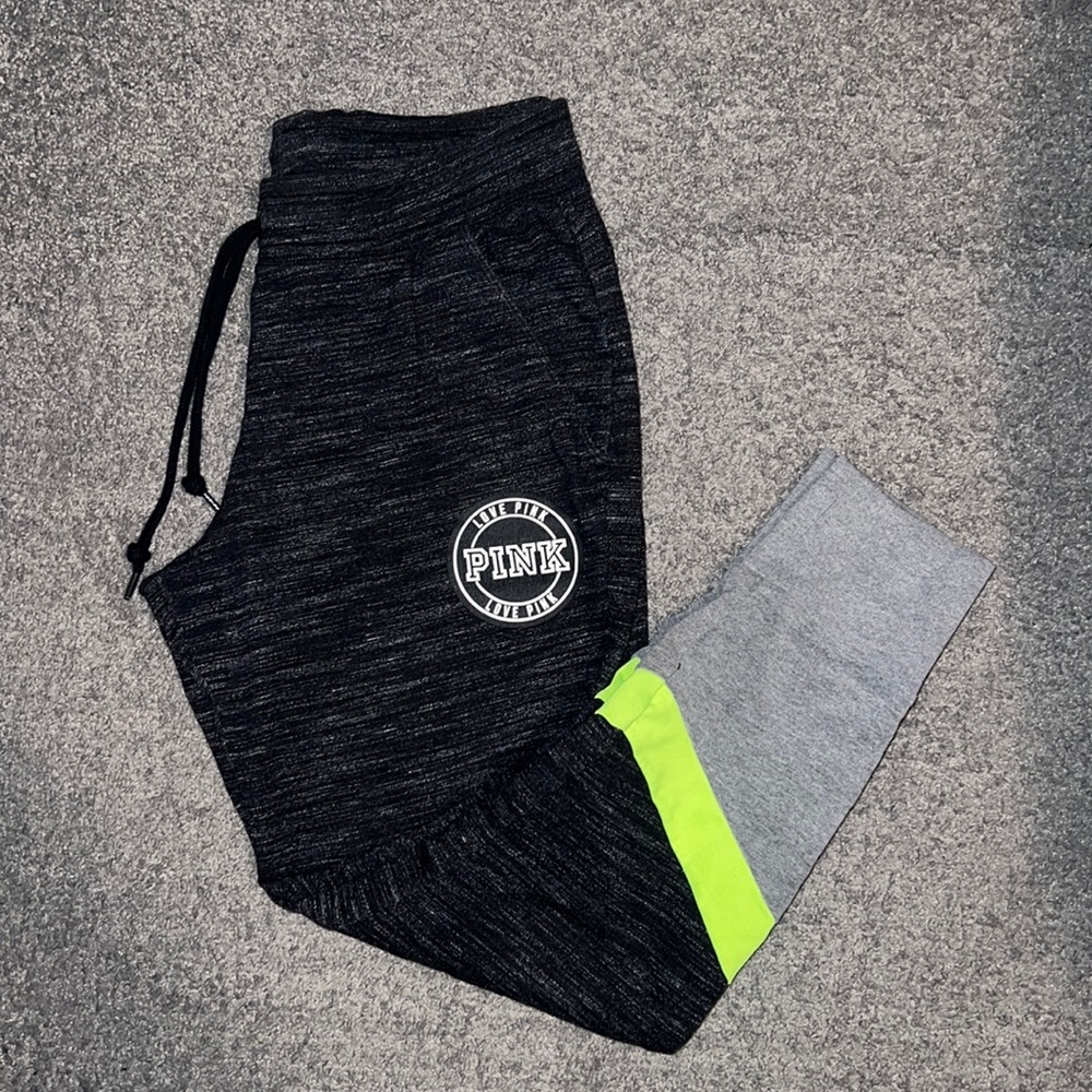 PINK Gray Lime Green Jogger Size Medium
